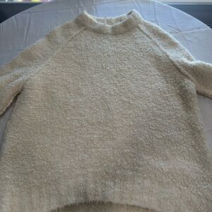 Free People Cream Textured Sweater